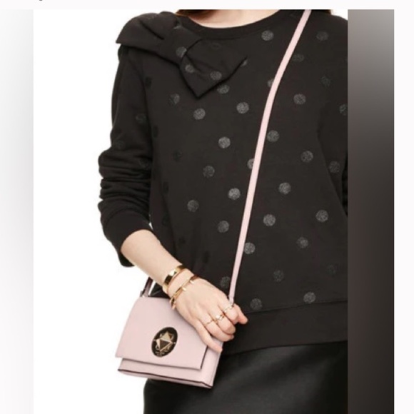Kate Spade Newbury Lane Sally Saffiano Leather Turnlock Crossbody Bag Rose Gold - Picture 2 of 14